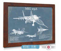 Cutler West Military Aircraft MiG 29A Patent Blueprint Original Design Russian Jet Wall Art
