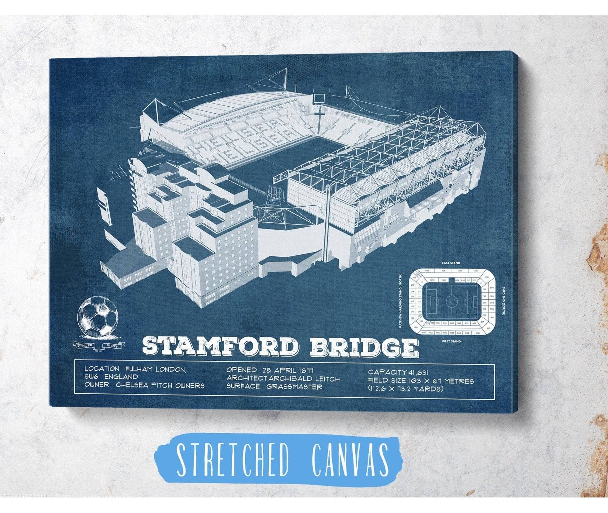Cutler West Soccer Collection Stamford Bridge - Chelsea FC European Football Soccer Stadium Print