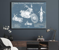 Cutler West Harley Davidson FXDB Dyna Street Bob 2006 Blueprint Motorcycle Patent Print
