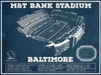 Cutler West Pro Football Collection 14" x 11" / Unframed Baltimore Ravens - M&T Bank Stadium - Vintage Football Print 635803678-TOP
