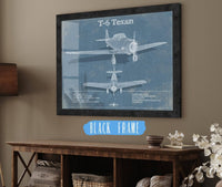 Cutler West Military Aircraft 14" x 11" / Black Frame T-6 Texan Aircraft Blueprint Original Military Wall Art 787363204_31315