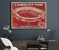Cutler West Pro Football Collection San Francisco 49ers - Vintage Candlestick Park Football Print