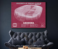 Cutler West Pro Football Collection Arizona Cardinals - University of Phoenix Stadium Vintage Football Team Color Print