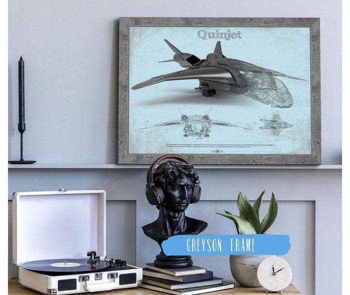 Cutler West Quinjet Avengers Vintage Blueprint Wall Art