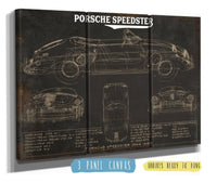 Cutler West Porsche Collection 48" x 32" / 3 Panel Canvas Wrap Porsche Speedster 356A 1600 Vintage Auto Print 694513411-BLUE_16408