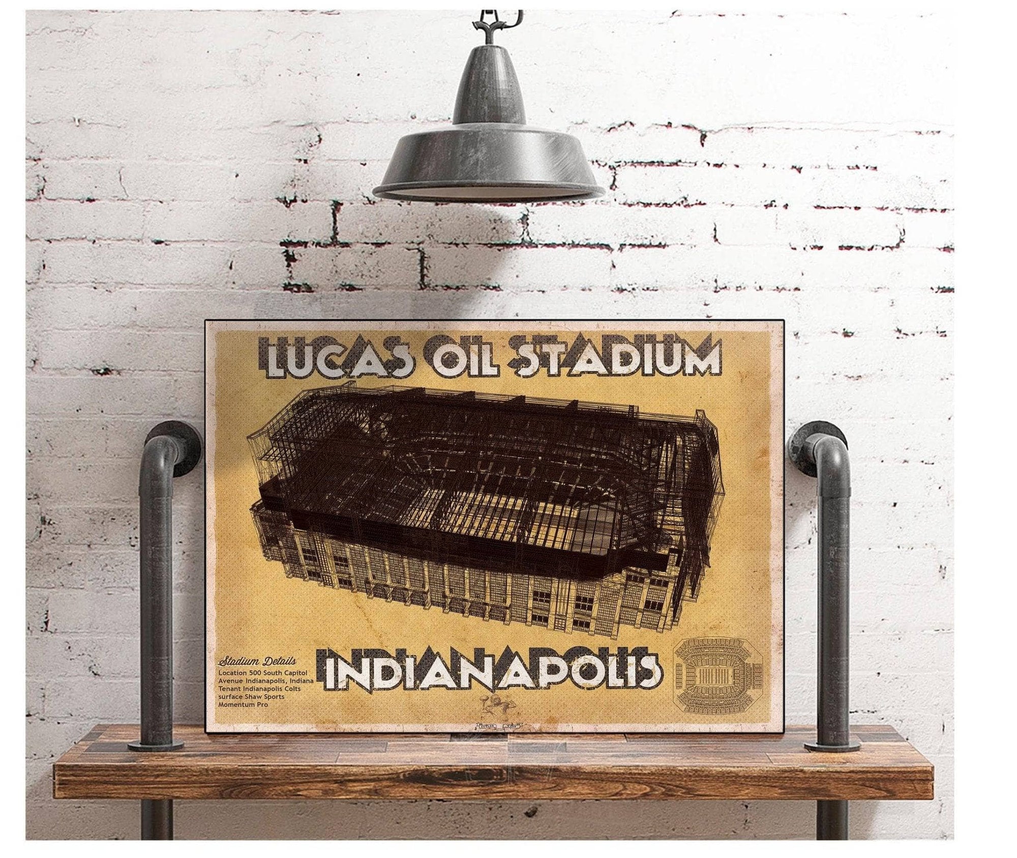 Cutler West Pro Football Collection Indianapolis Colts Lucas Oil Stadium Vintage Football Print