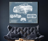 Cutler West Land Rover Collection Land Rover Evoque Cabriolet Blueprint Vintage Auto Print