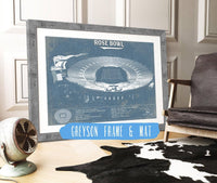 Cutler West College Football Collection 14" x 11" / Greyson Frame & Mat UCLA Bruins Art - Rose Bowl Vintage Stadium Blueprint Art Print 640142750_22890