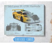 Cutler West McLaren F1 GTR Harrods Blueprint Vintage Auto Print