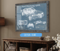 Cutler West Ford Collection 14" x 11" / Greyson Frame Ford Mustang 1966 Original Blueprint Art 845000229-TOP