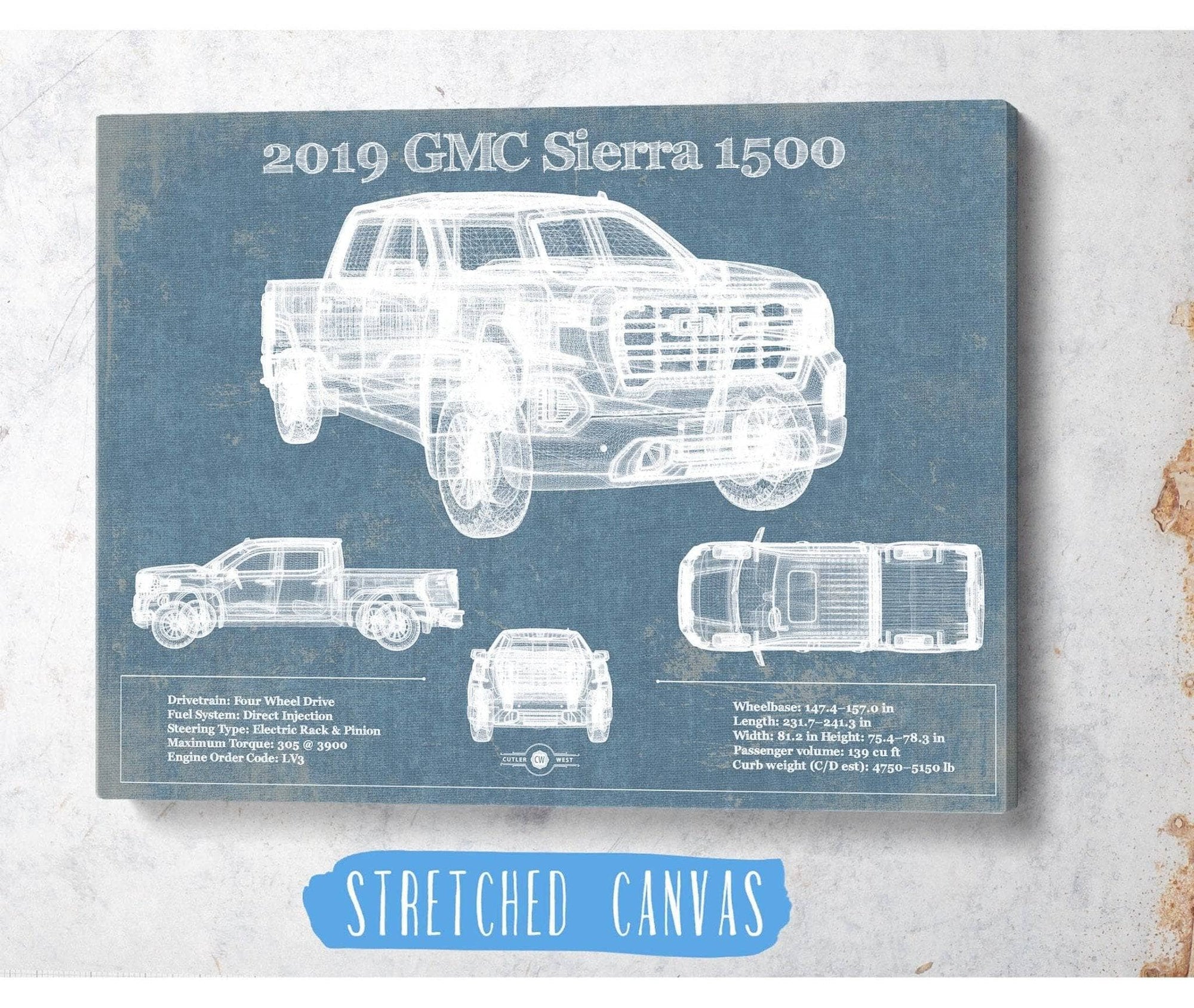 Cutler West Ford Collection 2019 GMC Sierra 1500 Vintage Blueprint Auto Print