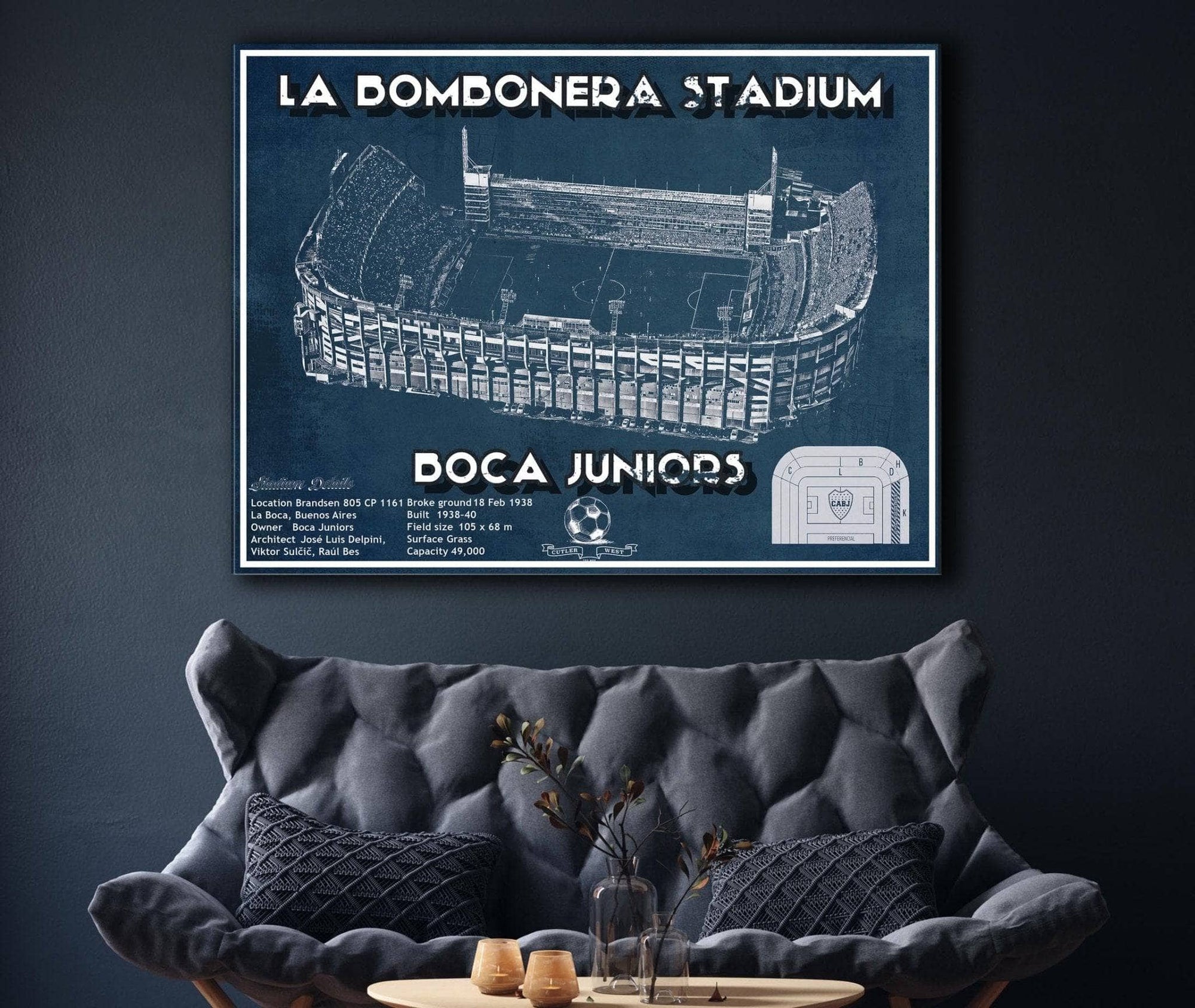 Cutler West Soccer Collection Boca Juniors F.C La Bombonera Stadium Soccer Print 2