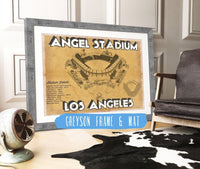 Cutler West 14" x 11" / Greyson Frame & Mat Los Angeles Angels - Angel Stadium Vintage Seating Chart Baseball Print 662401781-14"-x-11"36799