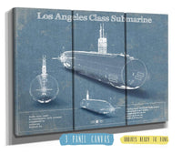 Cutler West Naval Military 48" x 32" / 3 Panel Canvas Wrap Los Angeles-class submarine Blueprint Patent Original Art 845000153_65352