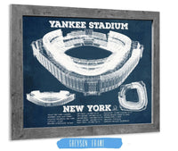Cutler West Baseball Collection 14" x 11" / Greyson Frame NY Yankees - Vintage Yankee Stadium Blueprint Baseball Print 723090052-TOP