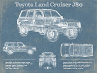 Cutler West Toyota Collection 14" x 11" / Unframed Toyota Land Cruiser J80 Blueprint Vintage Auto Print 833110136_29202