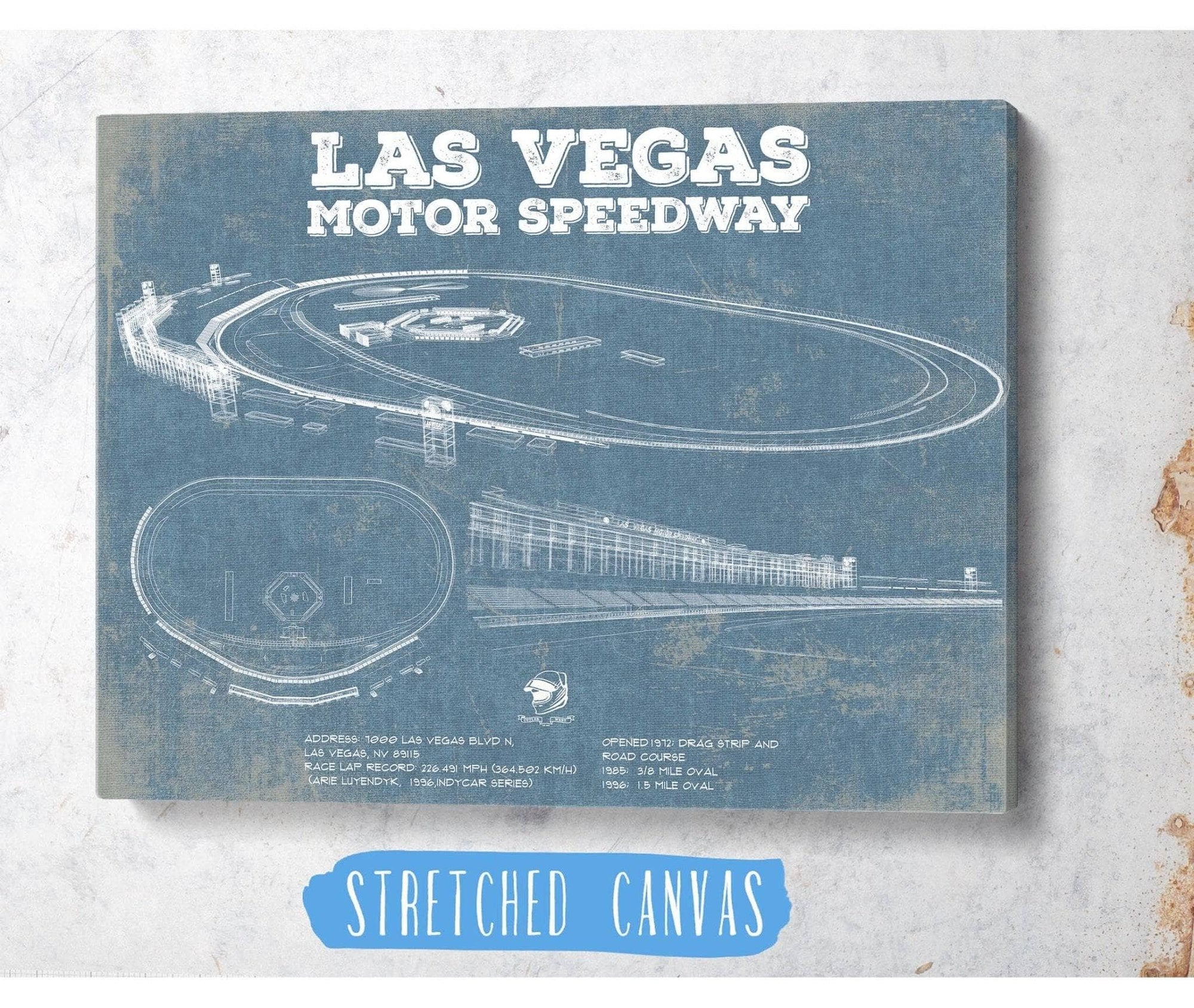 Cutler West Racetrack Collection Las Vegas Motor Speedway Blueprint NASCAR Race Track Print