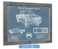 Cutler West Ford Collection 14" x 11" / Greyson Frame Ford Ranger 2001 Blueprint Vintage Auto Print 845000279_19655