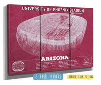Cutler West Pro Football Collection 48" x 32" / 3 Panel Canvas Wrap Arizona Cardinals - University of Phoenix Stadium Vintage Football Team Color Print 701397572_69235