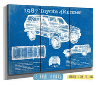 Cutler West Toyota Collection 48" x 32" / 3 Panel Canvas Wrap 1987 Toyota 4runner Vintage Blueprint Auto Print 933311143_39877