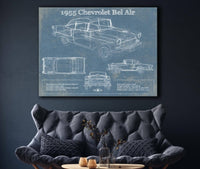 Cutler West Chevrolet Collection 1955 Chevrolet Bel Air Blueprint Vintage Auto Print