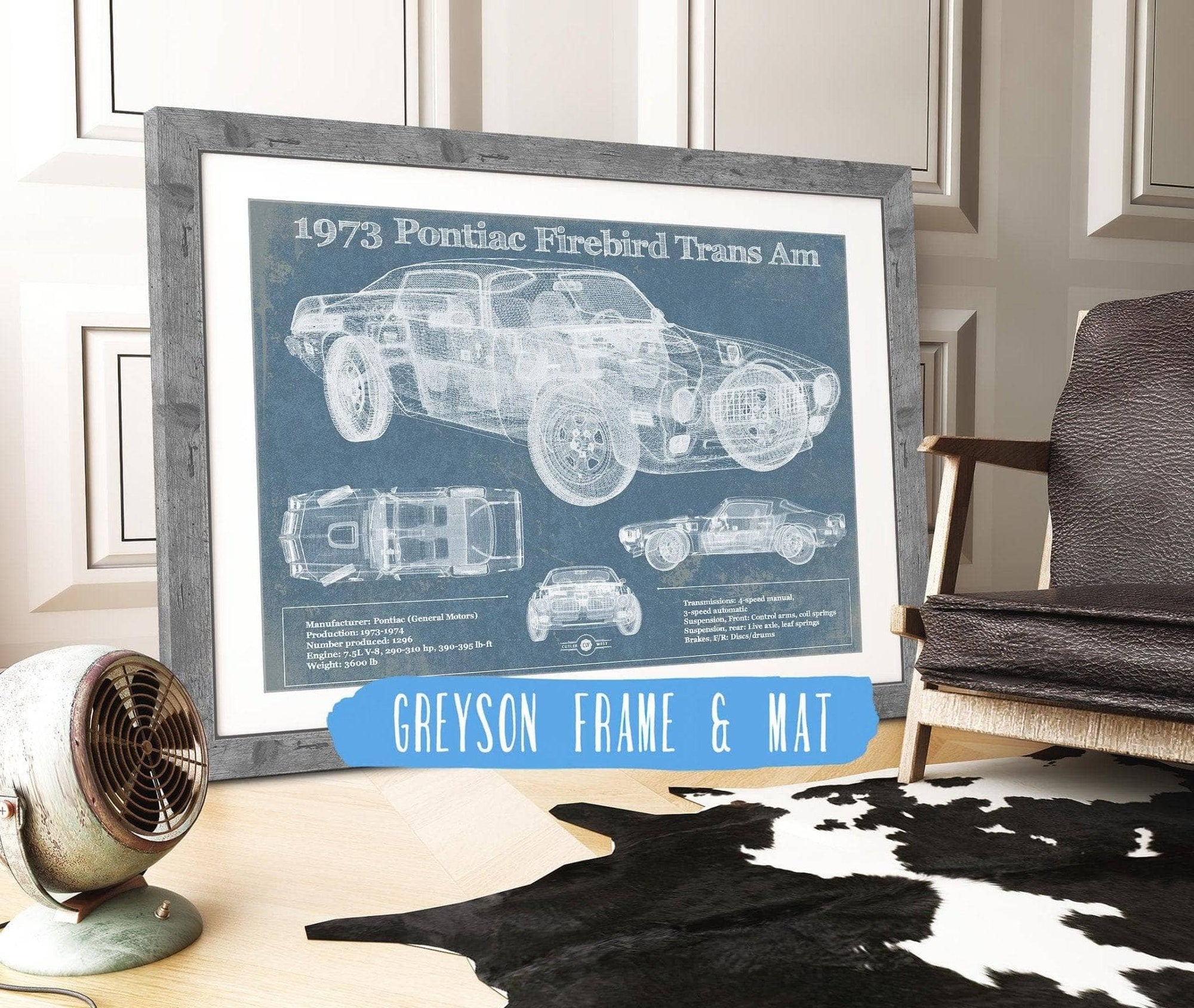 Cutler West Vehicle Collection 1973 Pontiac Firebird Trans Am Vintage Auto Print