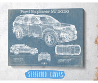 Cutler West Ford Collection Ford Explorer ST 2020 Vintage Blueprint Auto Print