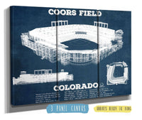 Cutler West Baseball Collection 48" x 32" / 3 Panel Canvas Wrap Colorado Rockies Coors Field - Vintage Baseball Fan Print 661276959-TOP_54331