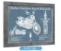 Cutler West Harley-Davidson Street Bob 2018 Blueprint Motorcycle Patent Print