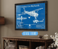 Cutler West Cessna Collection 14" x 11" / Black Frame Cessna 172 Skyhawk Original Blueprint Art 933350116_21695