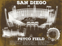 Cutler West Baseball Collection 14" x 11" / Unframed San Diego Padres - Petco Park Vintage Stadium Team Color Baseball Print 817046362_69371