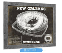 Cutler West Pro Football Collection New Orleans Saints Superdome Seating Chart - Vintage Football Print