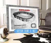 Cutler West England Rugby - Vintage Twickenham Stadium Print