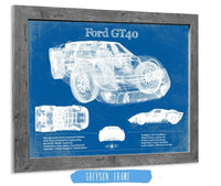 Cutler West Ford Collection 14" x 11" / Greyson Frame Ford GT40 Blueprint Vintage Auto Print 933350036_18071