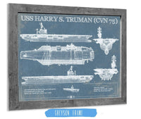 Cutler West Naval Military USS Harry S. Truman (CVN 75) Aircraft Carrier Blueprint Original Military Wall Art