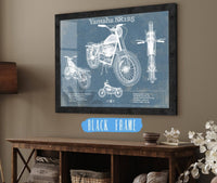Cutler West 14" x 11" / Black Frame Yamaha SR125 Blueprint Motorcycle Patent Print 833110054-14"-x-11"5078