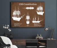 Cutler West Naval Military USS Constitution Blueprint Original Military Wall Art