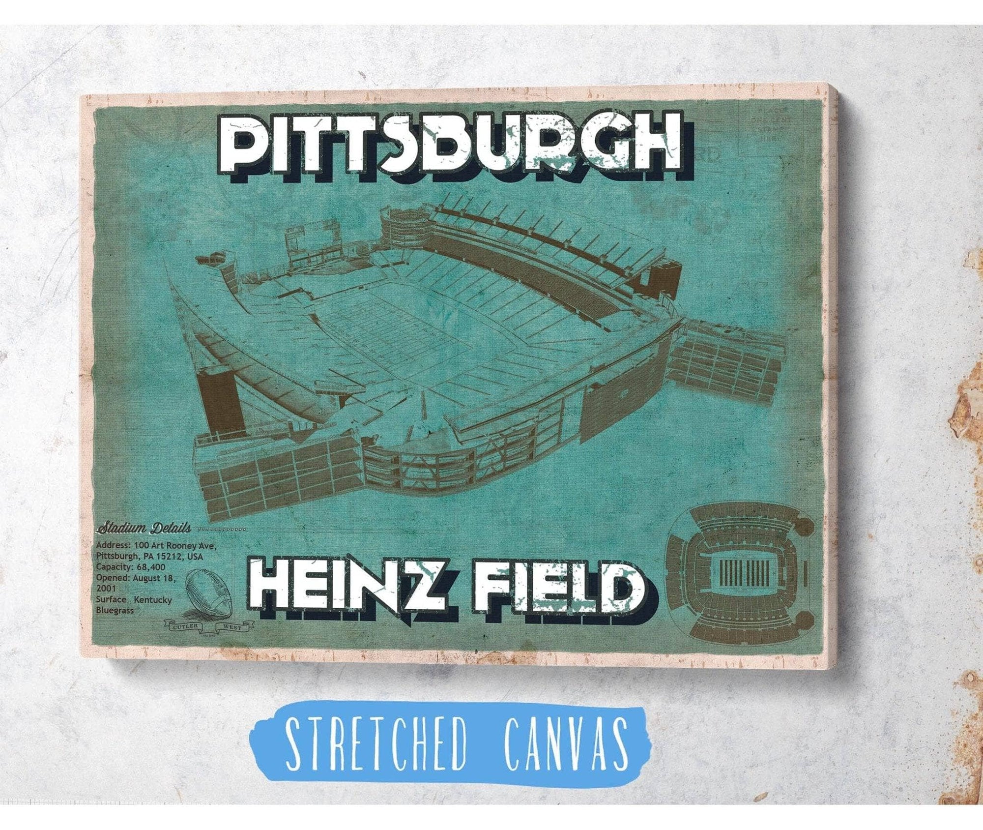 Pittsburgh Steelers Stadium Heinz Field - Vintage Football Print