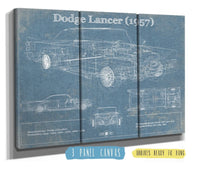 Cutler West 48" x 32" / 3 Panel Canvas Wrap Dodge Lancer 1957 Vintage Blueprint Auto Print 845000187-48"-x-32"58885