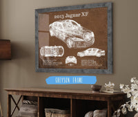 Cutler West Jaguar Collection 14" x 11" / Greyson Frame 2013 Jaguar XF Blueprint Vintage Auto Print 933350101_40428