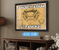 Cutler West Baseball Collection 14" x 11" / Black Frame Los Angeles Angels - Angel Stadium Vintage Seating Chart Baseball Print 662401781_36792