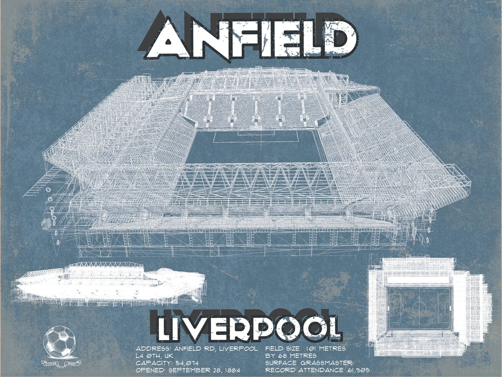 Cutler West 14" x 11" / Unframed Liverpool F.C - Anfield European Football / Soccer Print 705667668-14"-x-11"2641