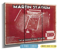 Cutler West 48" x 32" / 3 Panel Canvas Wrap Washington State Cougars Martin Stadium Team Color Vintage Art Print 743545490-48"-x-32"4071