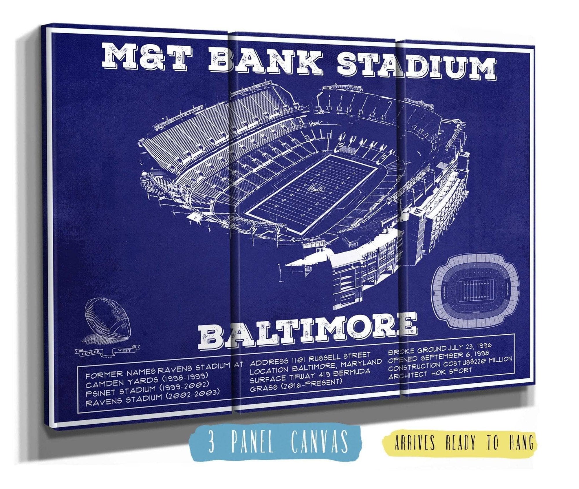 Cutler West Pro Football Collection Baltimore Ravens - M&T Bank Stadium - Vintage Football Team Color Print
