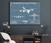 Cutler West Boeing B-29 Superfortress Patent Blueprint Original Military Wall Art