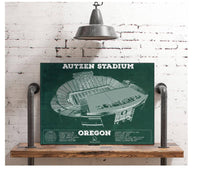 Cutler West College Football Collection Vintage Autzen Stadium - Oregon Ducks Football Print