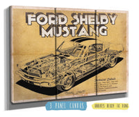 Cutler West Ford Collection 48" x 32" / 3 Panel Canvas Wrap Vintage Ford Shelby Mustang Sports Car Print 701708842-48"-x-32"67019