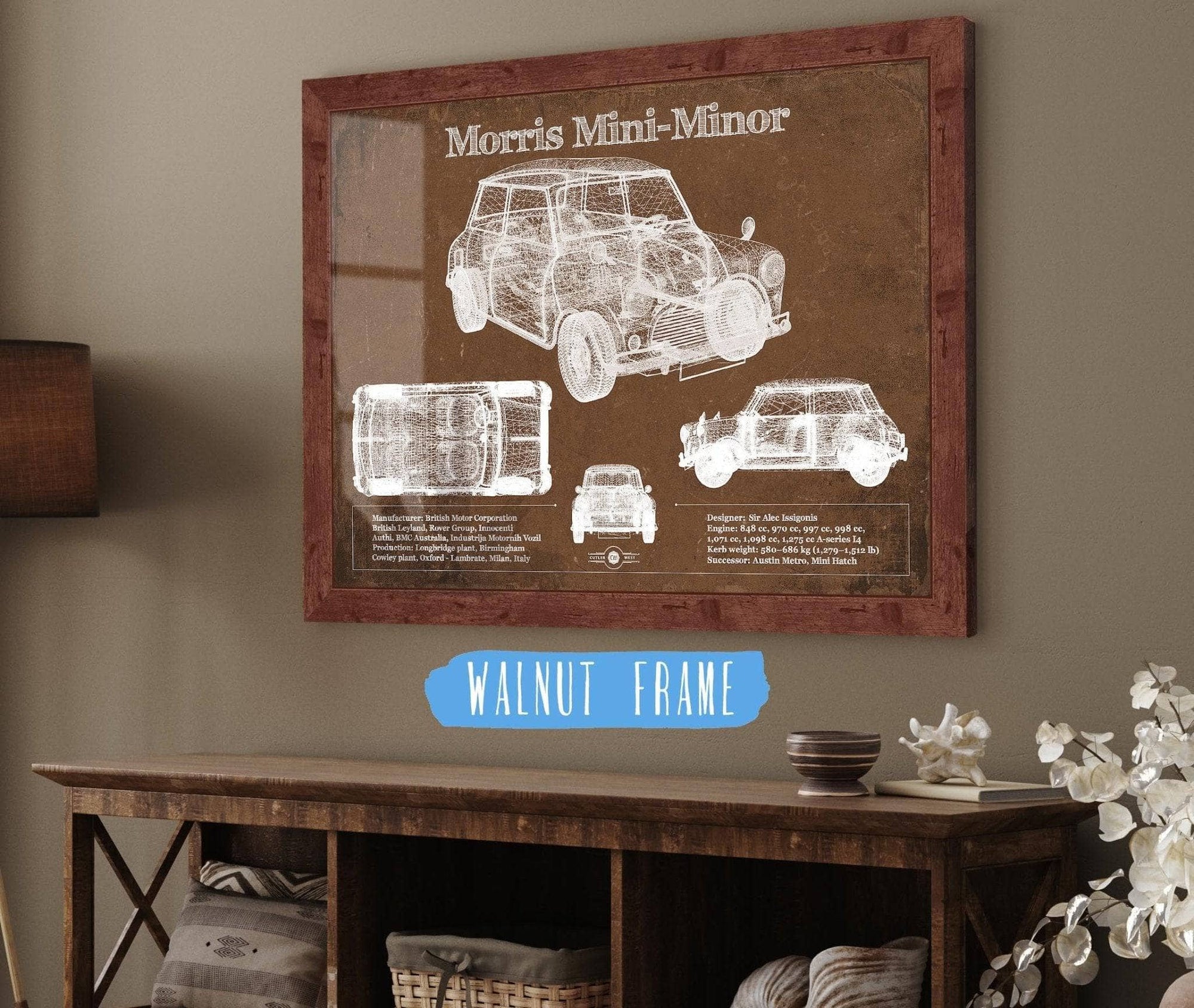 Cutler West Vehicle Collection Morris Mini-Minor Vintage Auto Print