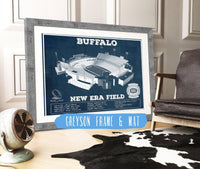 Cutler West Pro Football Collection 14" x 11" / Greyson Frame & Mat Buffalo Bills - New Era Field - Vintage Football Print 698474966-TOP