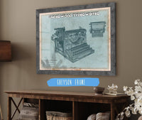 Cutler West Underwood Typewriter - Vintage Writer Gift Blue Print